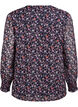 Chemisier &agrave; imprim&eacute; floral et fil paillet&eacute;, Bleu, Packshot image number 1