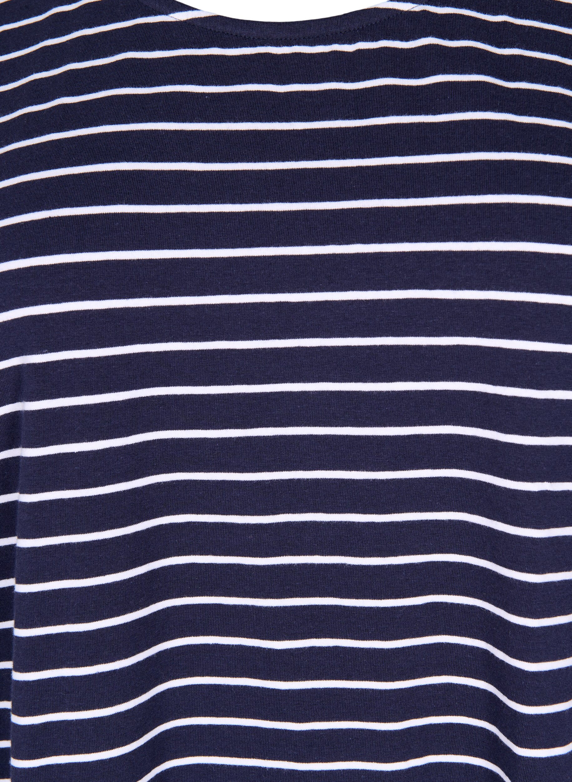 Zizzi T-shirt en coton &agrave; rayures, Night Sky W. Stripe, Packshot image number 2
