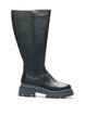 Botte haute avec empi&egrave;cements c&ocirc;tel&eacute;s, Noir, Packshot image number 0