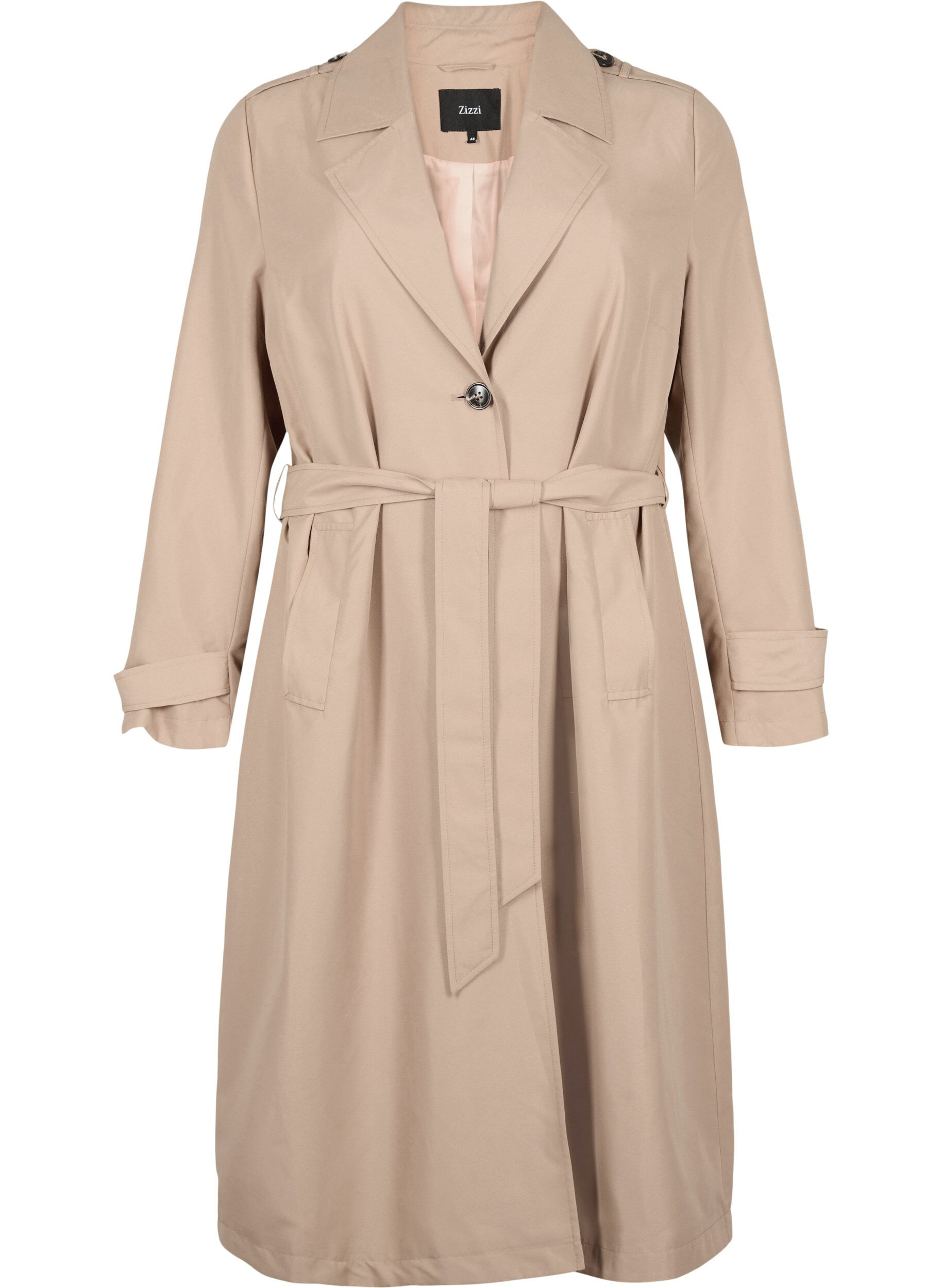 Zizzi Trench-coat long avec ceinture, Nomad, Packshot image number 0
