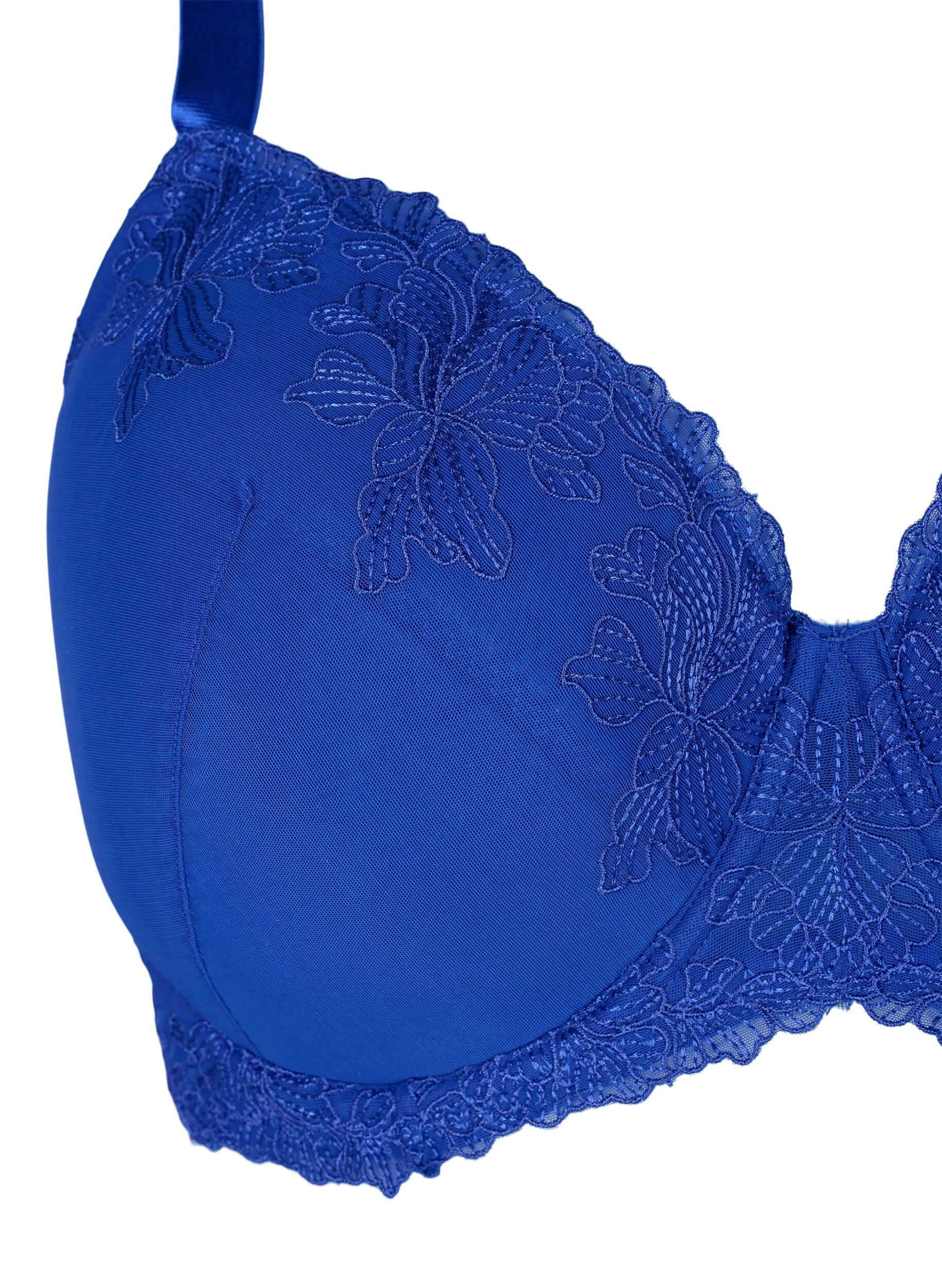 Zizzi Soutien-gorge rembourr&eacute; &agrave; armatures avec dentelle, Bleu, Packshot image number 2