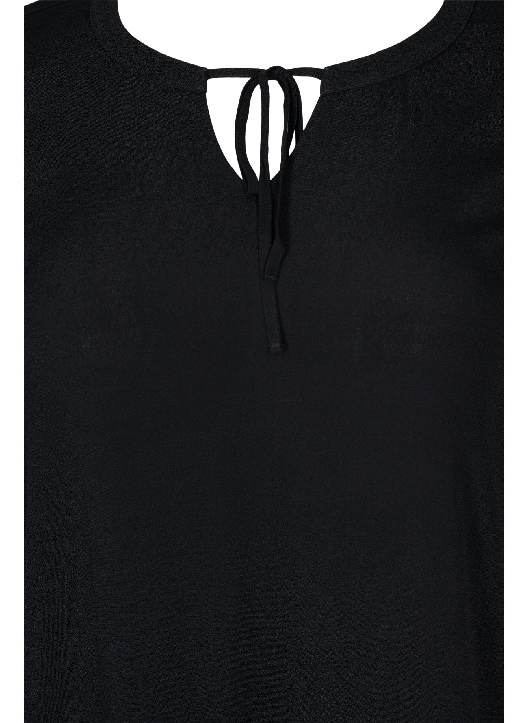 Zizzi Robe &agrave; manches courtes en viscose, Black, Packshot image number 2