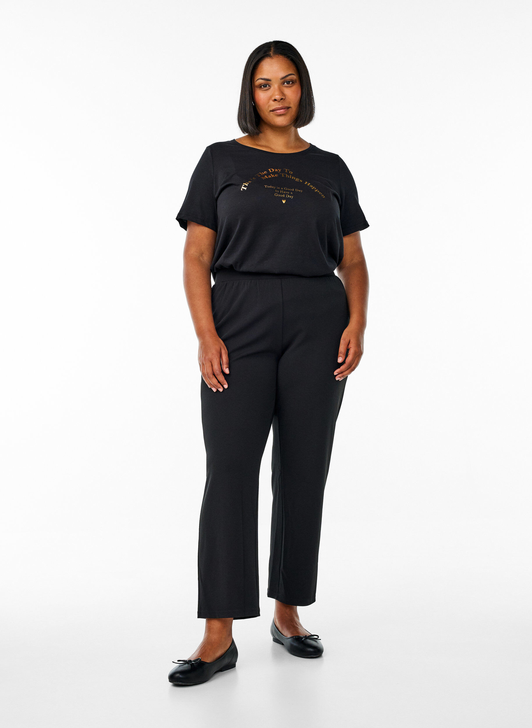 Zizzi FLASH &ndash; T-shirt avec motif, Noir, Model image number 1