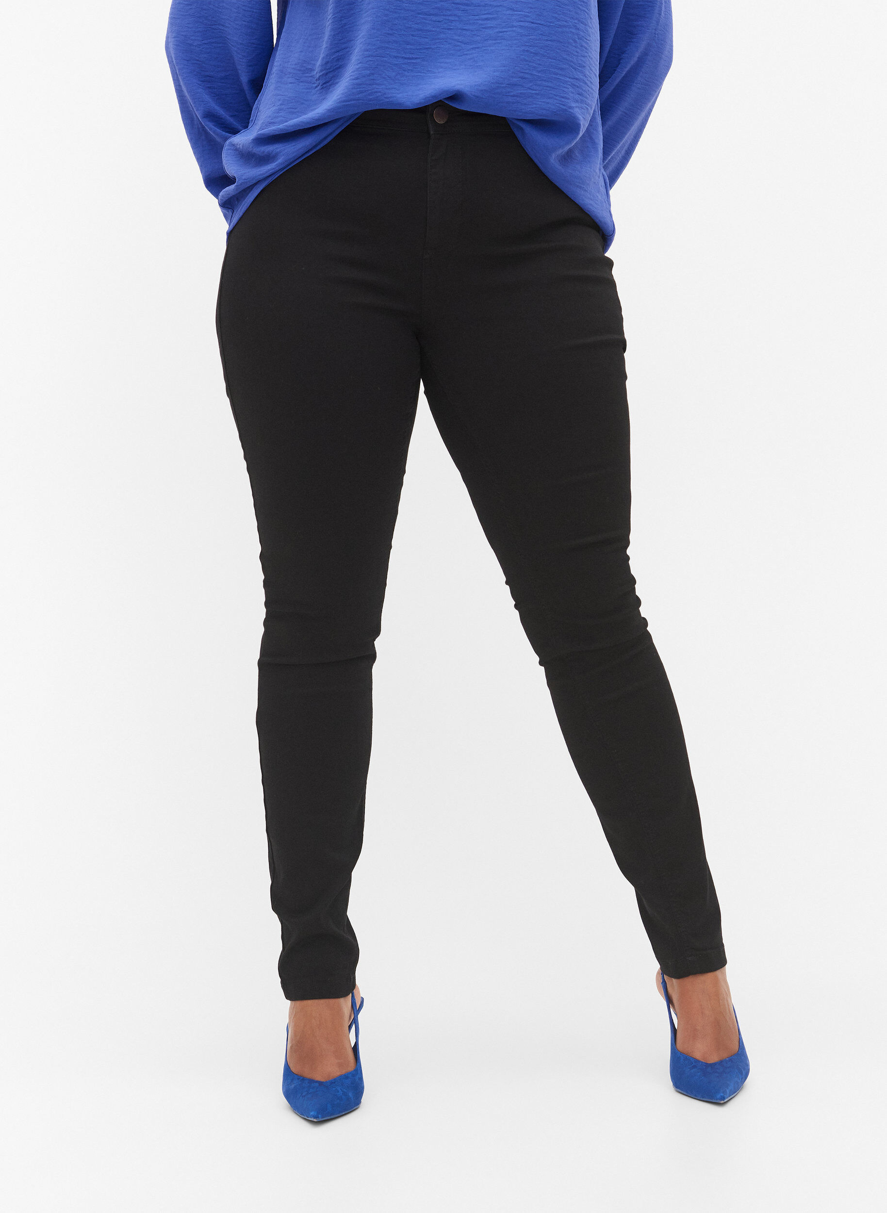 Zizzi Jean Amy coupe extra slim taille haute, Noir, Model image number 4