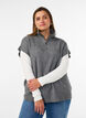 Gilet en maille avec col montant et zip court, Gris, Model image number 0