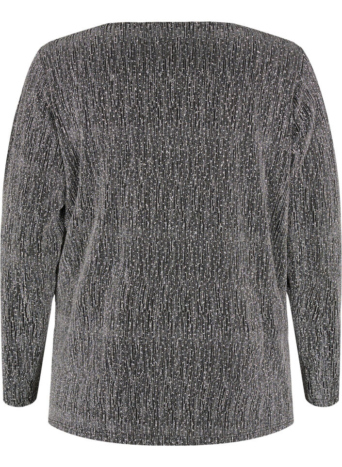 Top pailleté à effet kimono, Noir, Packshot image number 1