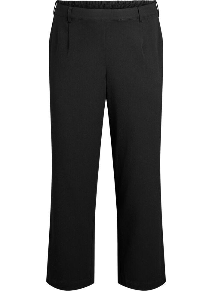 Pantalon taille haute avec ceinture élastique à l'arrière, Noir, Packshot image number 0