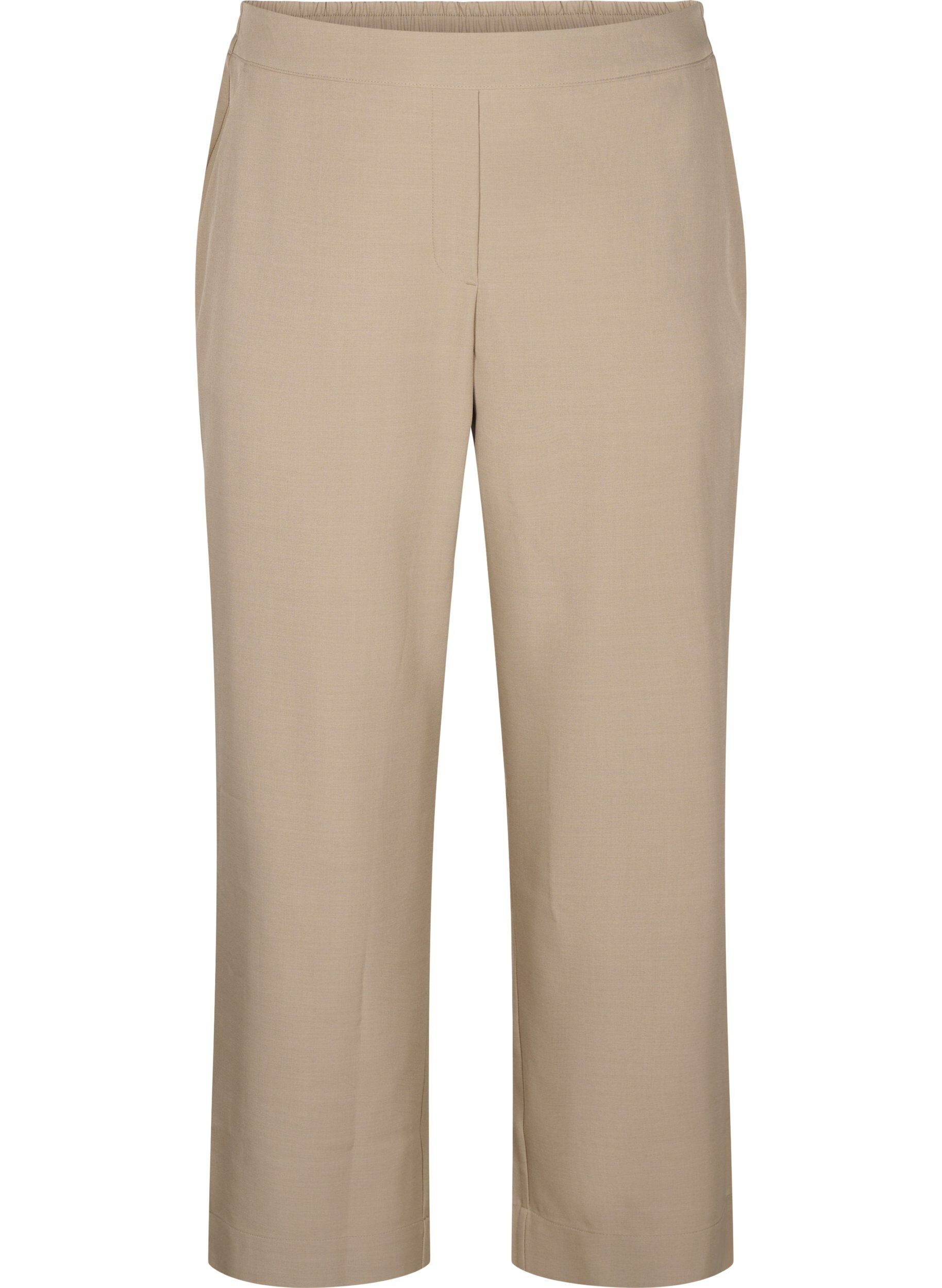 Zizzi FLASH - Pantalon large dot&eacute; de poches, Weathered Teak Mel, Packshot image number 0