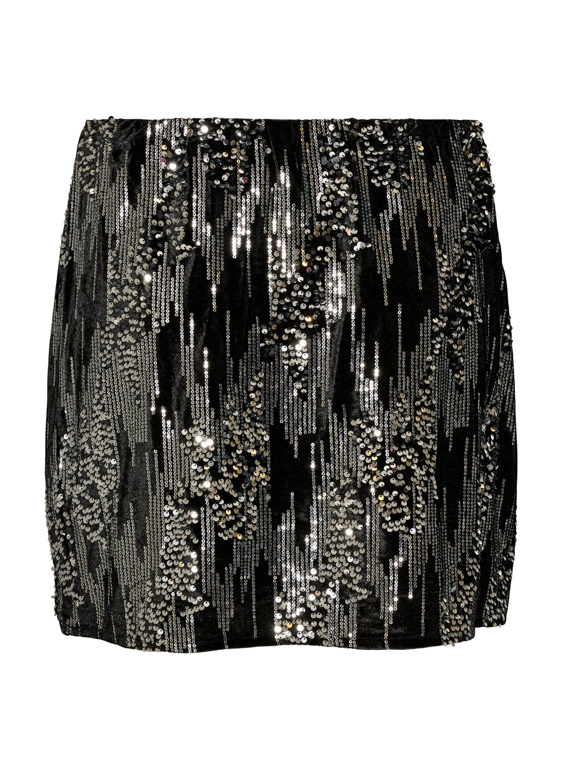 ZizziJupe courte &agrave; sequins, Noir, Packshot image number 1