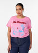 T-shirt imprim&eacute;, Rose, Model image number 0