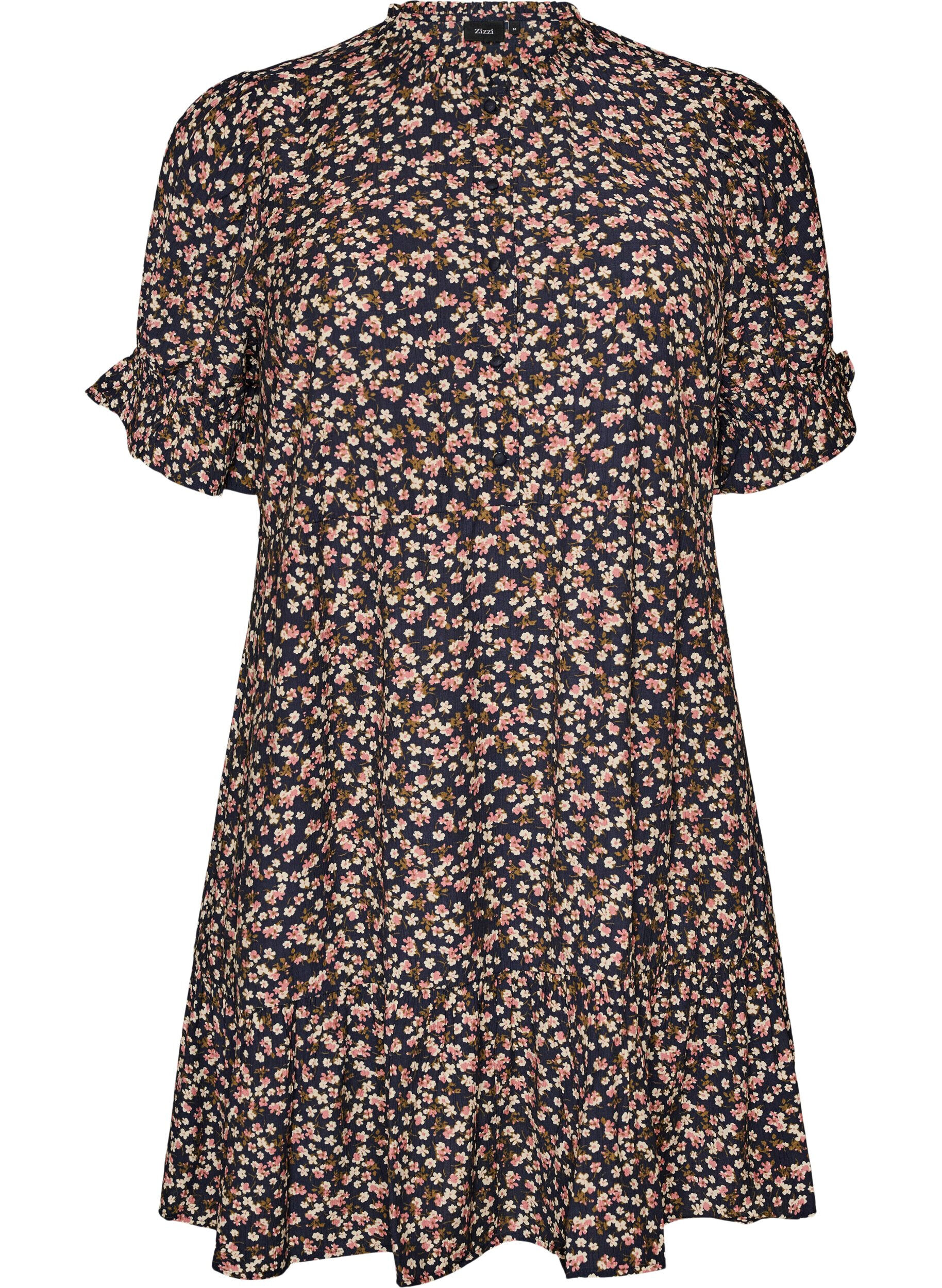 ZizziRobe courte en viscose avec volants, Bleu, Packshot image number 0
