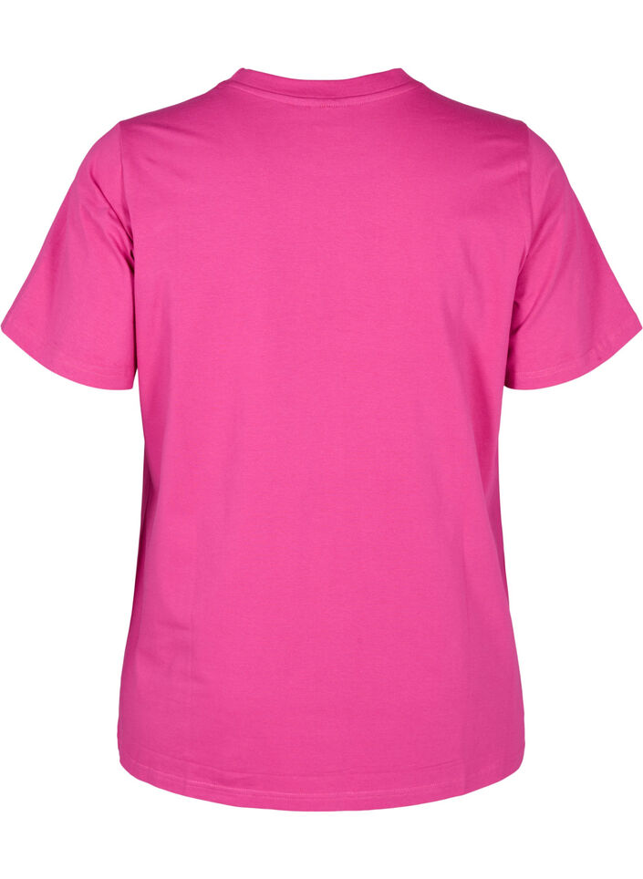 T-shirt en coton biologique avec col rond, Raspberry Rose, Packshot image number 1