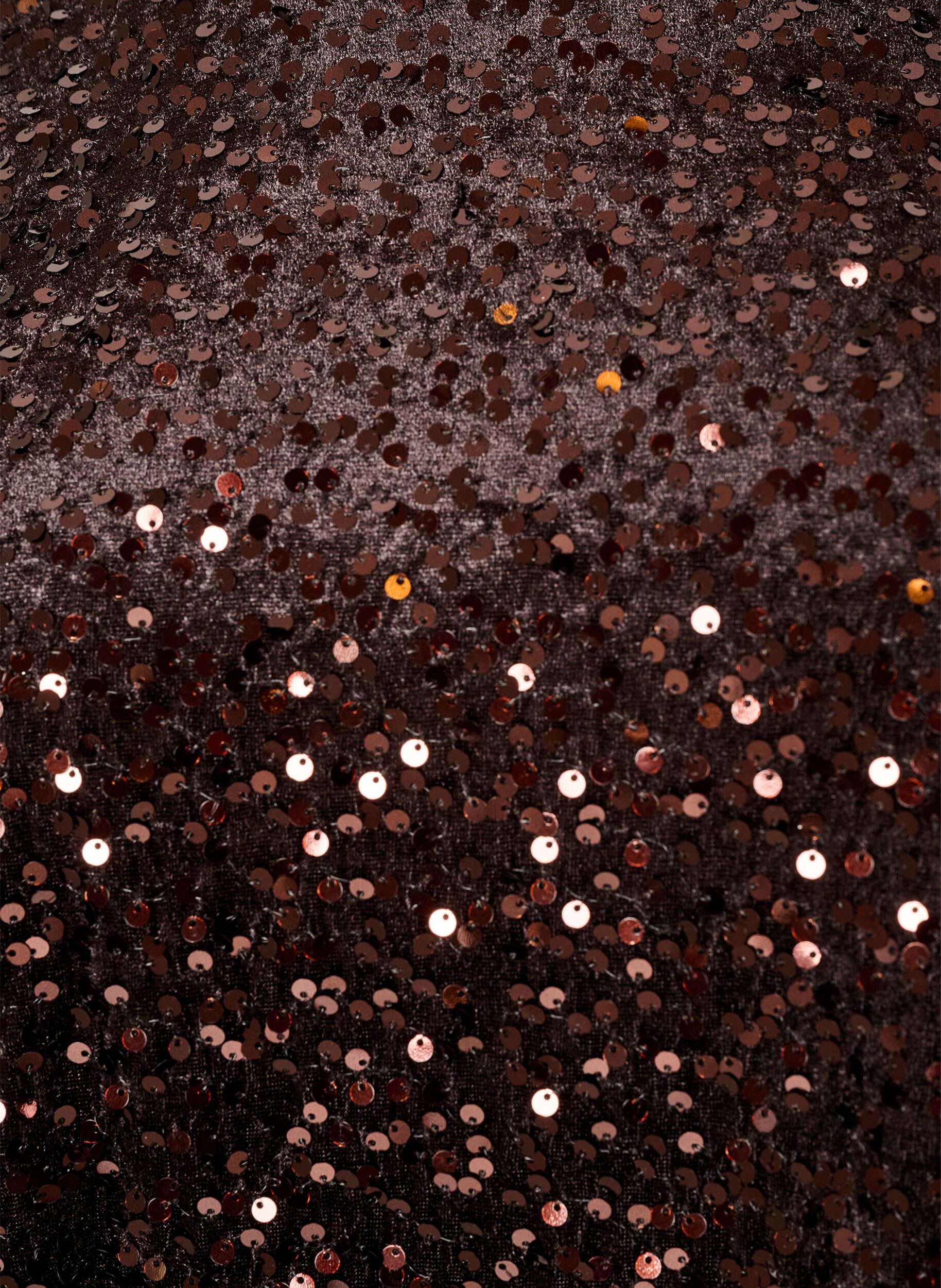 ZizziBlouse en sequins avec manches au coude, Marron, Packshot image number 2