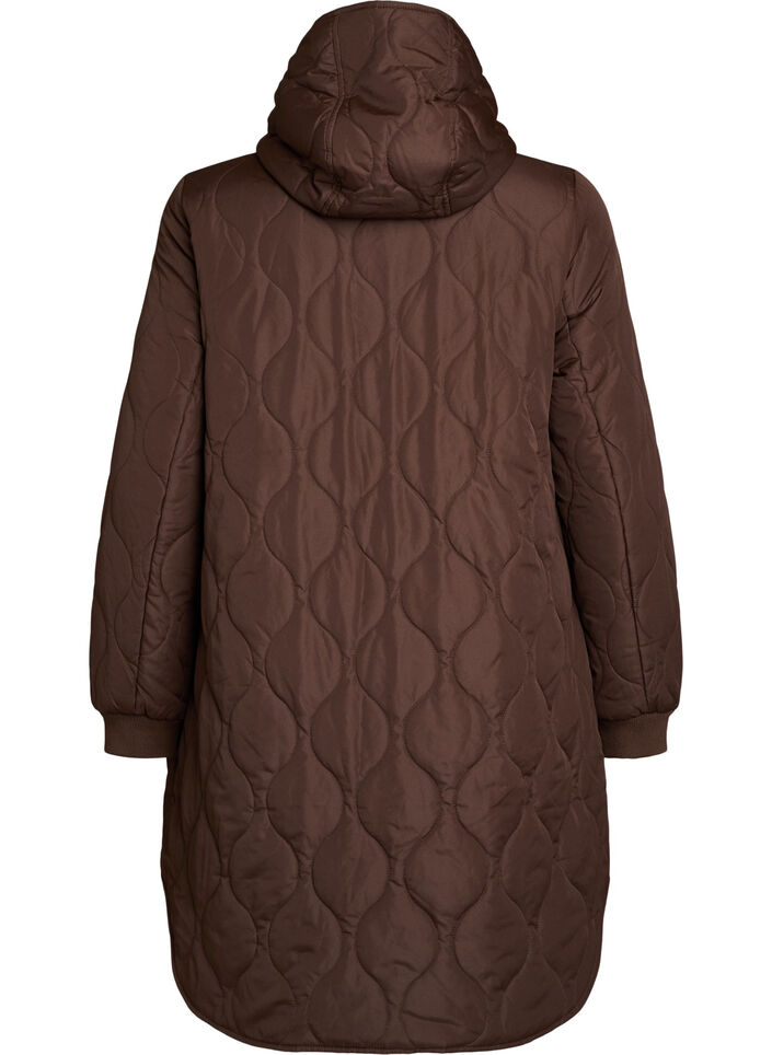 Veste matelass&eacute;e mi-longue avec capuche, 1682, Packshot image number 1