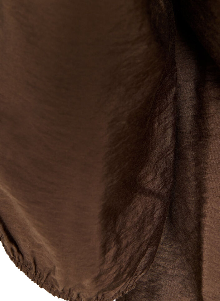 Blouse avec manches 3/4 et d&eacute;tails en dentelle, Marron, Packshot image number 3