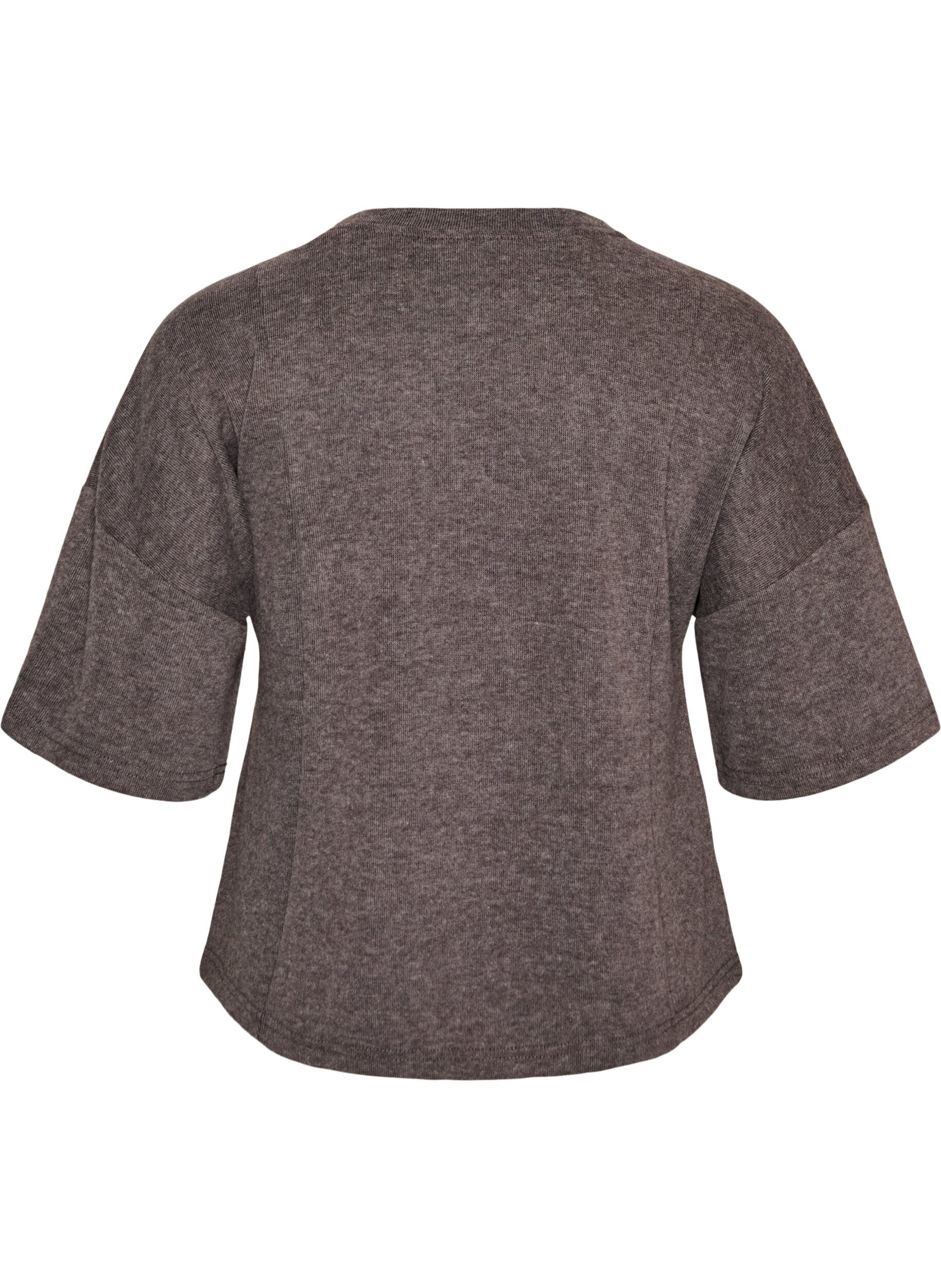 ZizziBlouse &agrave; coupe &eacute;vas&eacute;e en jersey &agrave; manches mi-longues, Gris anthracite, Packshot image number 1
