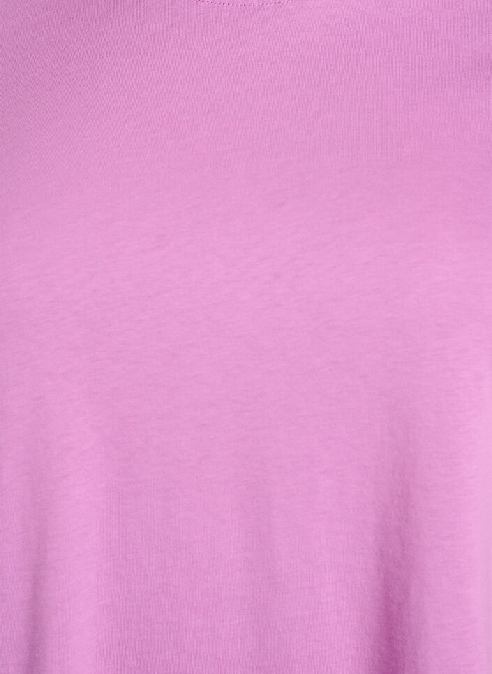 T-shirt basique en coton &agrave; col rond, Violet, Packshot image number 2