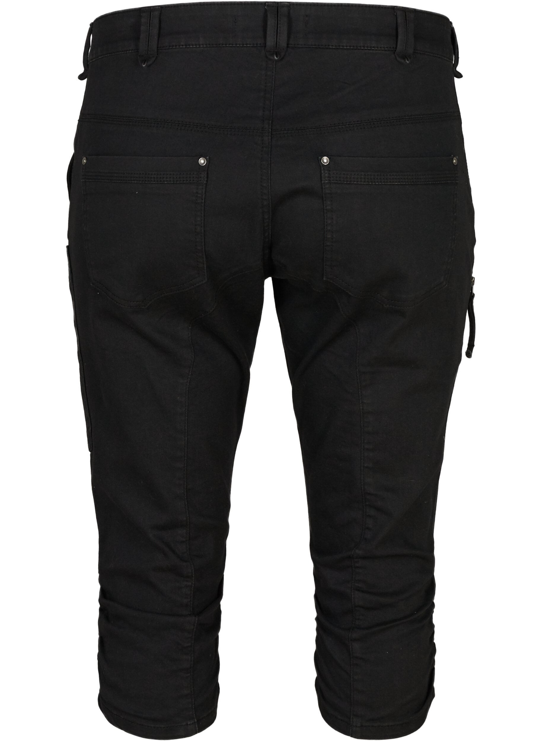 Zizzi Jean capri coupe slim avec poches, Noir, Packshot image number 1