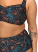 Haut de bikini rembourr&eacute; et imprim&eacute;, Bleu p&eacute;trole, Model image number 2