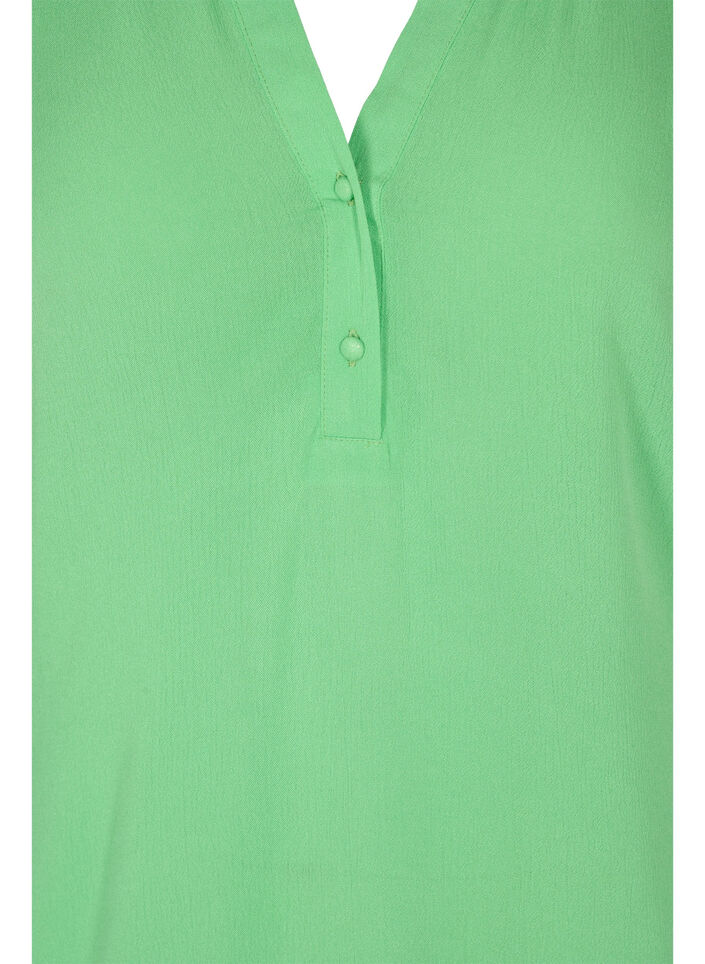 Chemisier en viscose avec manches 3/4 et encolure en V, Summer Green, Packshot image number 2