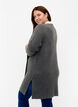 Long cardigan en tricot côtelé, Dark Grey Melange, Model image number 1