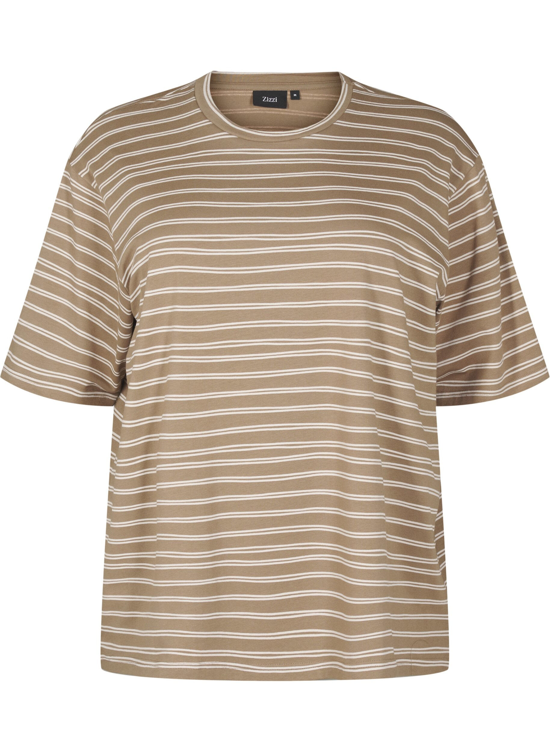 Zizzi T-shirt ray&eacute;, Marron, Packshot image number 0