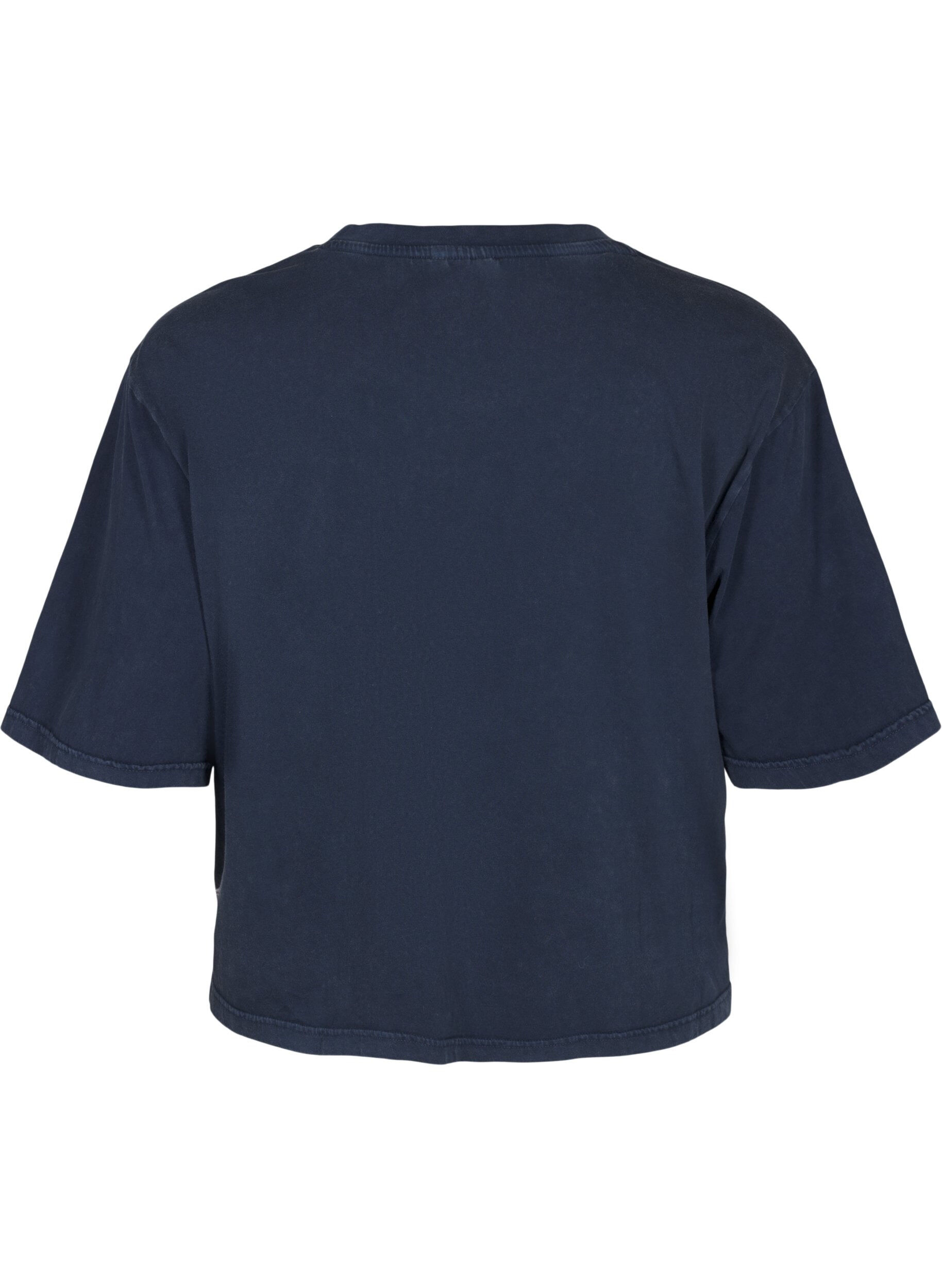 Zizzi T-shirt boxy en coton bio, Bleu, Packshot image number 1