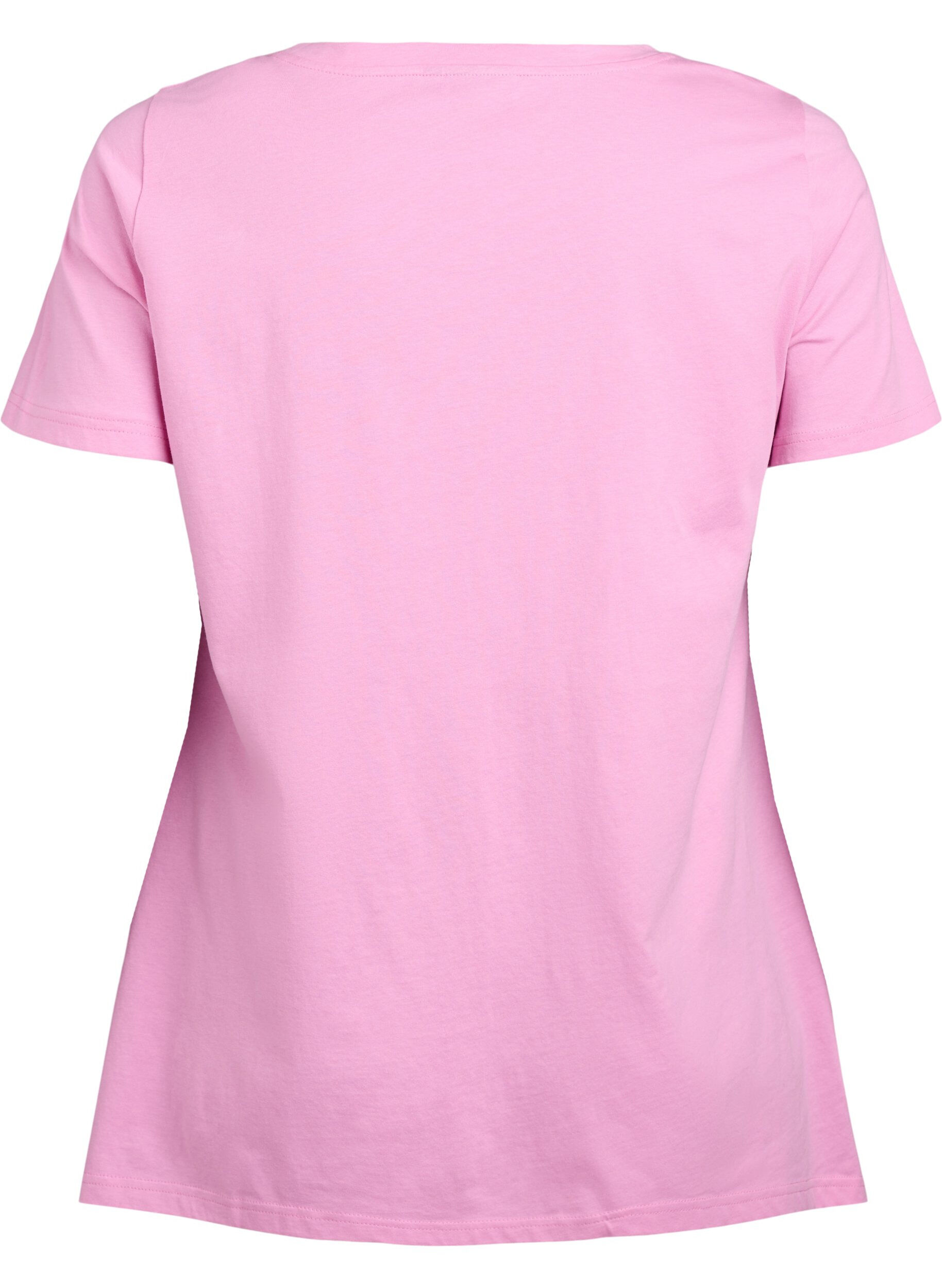 ZizziT-shirt &agrave; col rond et coupe &eacute;vas&eacute;e, Rose, Packshot image number 1