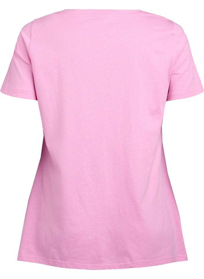 T-shirt &agrave; col rond et coupe &eacute;vas&eacute;e, Rose, Packshot image number 1
