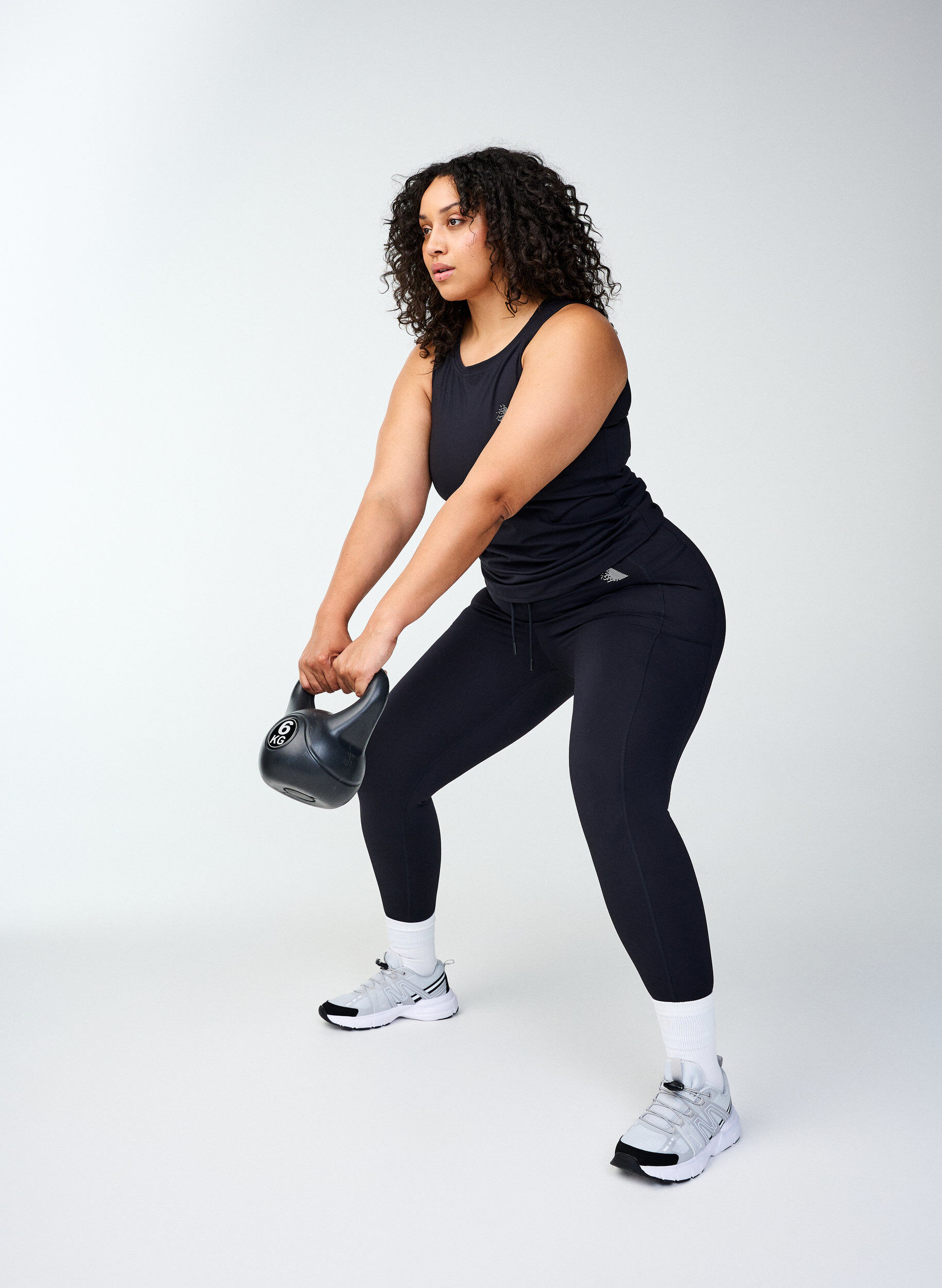 Zizzi  Collants d&rsquo;entra&icirc;nement 7/8 avec poches, Noir, Image image number 1