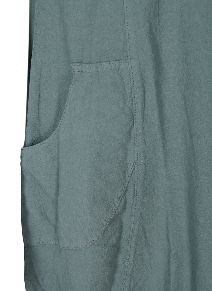 Robe en coton &agrave; manches courtes, Vert fonc&eacute;, Packshot image number 3