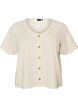 Blouse en coton textur&eacute; avec fermeture &agrave; boutons, Vanille, Packshot image number 0