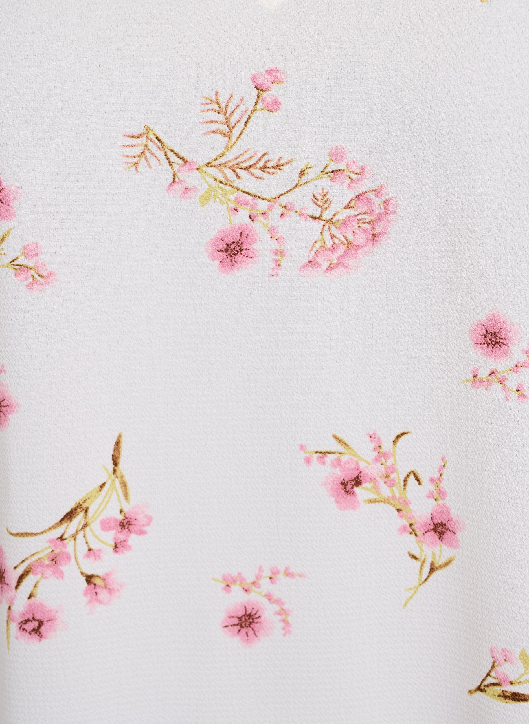 Zizzi Haut imprim&eacute; avec col en V, Blanc, Packshot image number 2