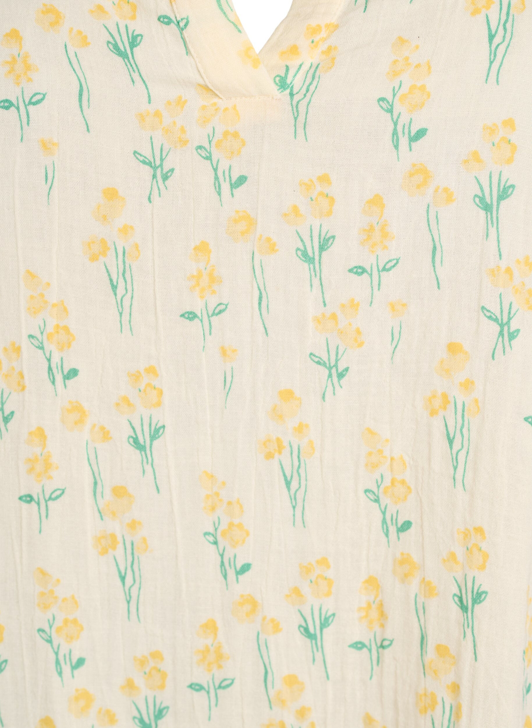 ZizziRobe courte &eacute;vas&eacute;e en mousseline de coton, Jaune clair, Packshot image number 2