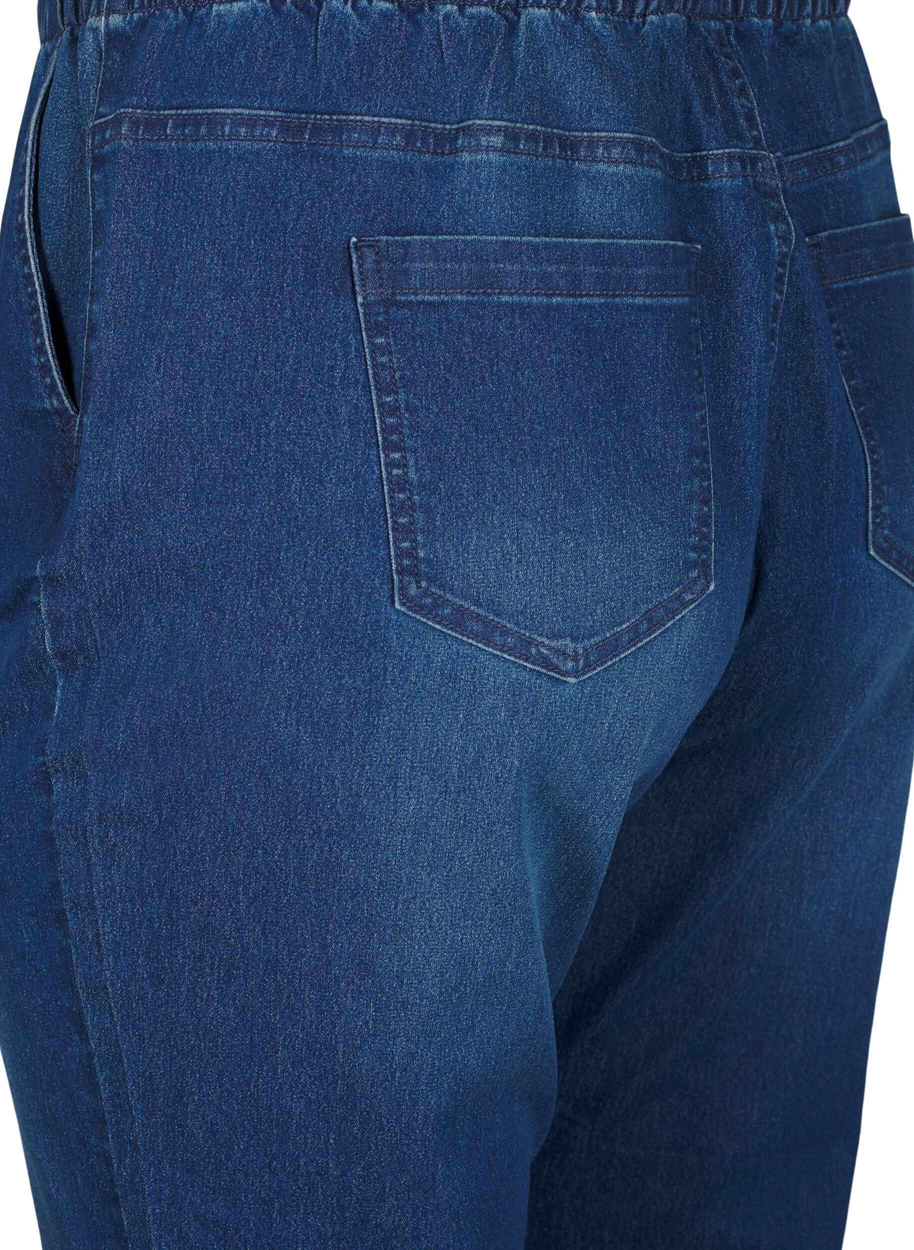 Zizzi Pantalon de jogging en denim avec des poches, Bleu, Packshot image number 3