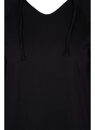 Robe pull à capuche, Black Solid, Packshot image number 2