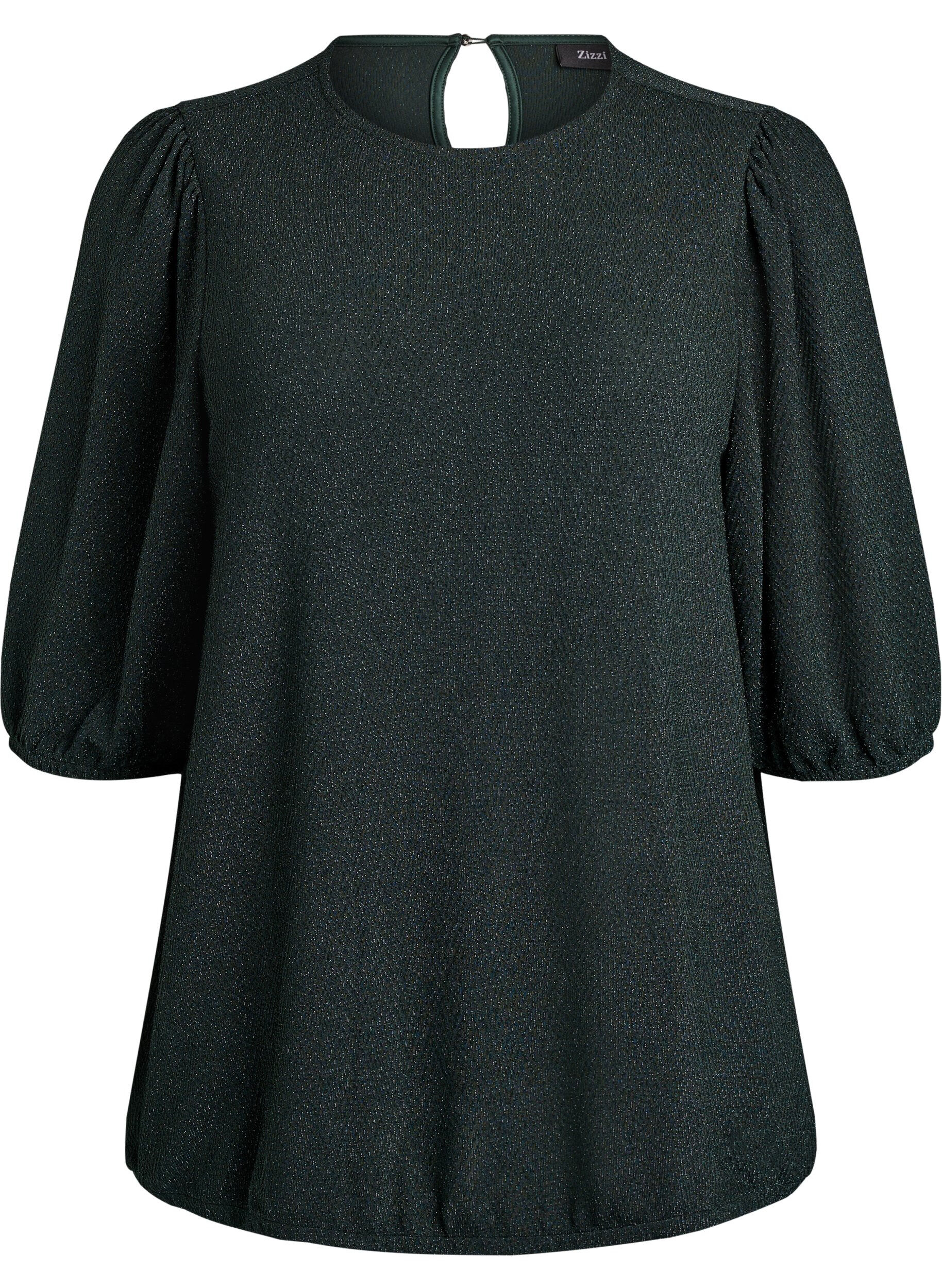 Blouse &agrave; motif paillet&eacute; et manches 3/4