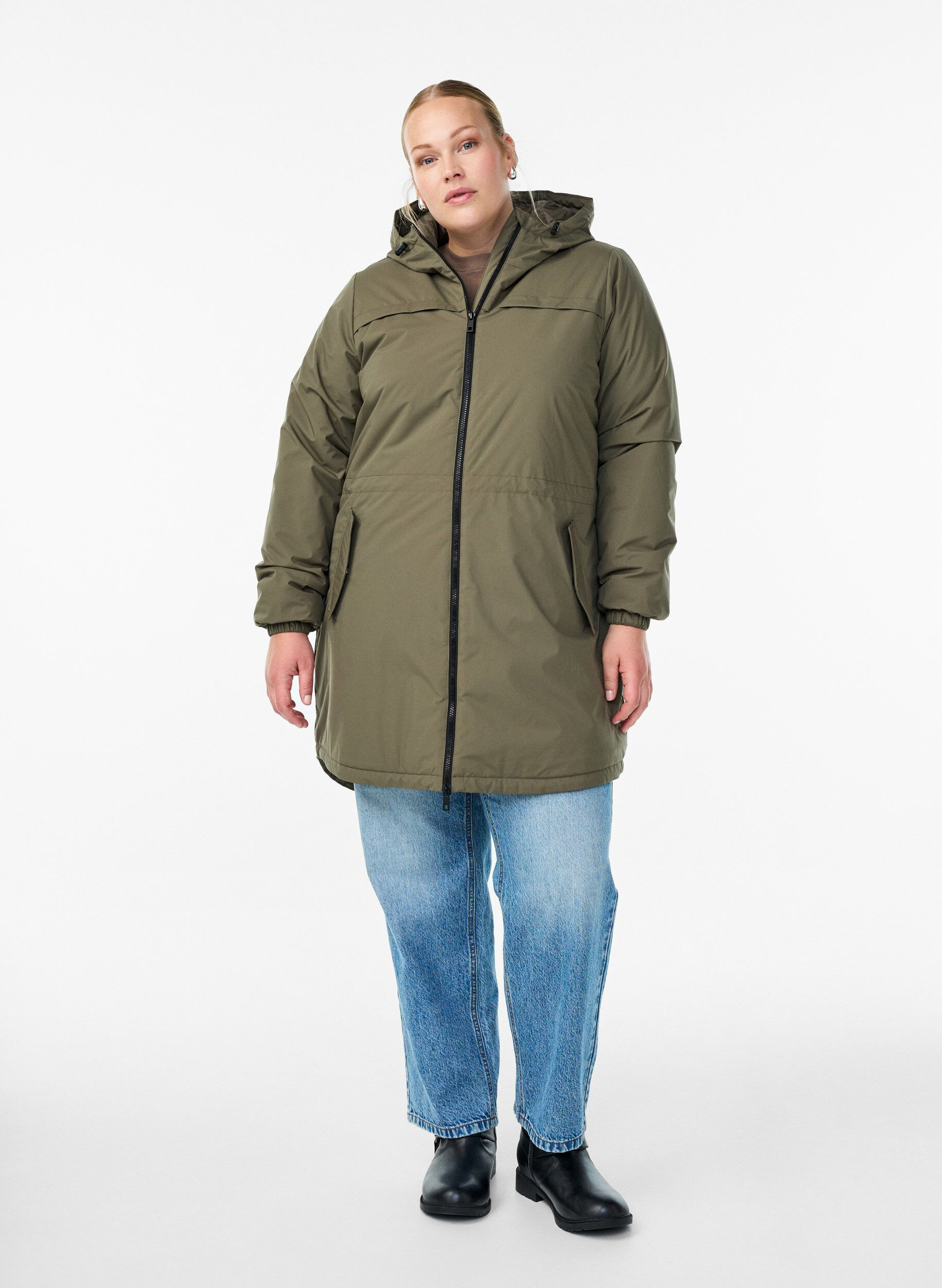 ZizziParka matelass&eacute;e l&eacute;g&egrave;re &agrave; capuche, Vert fonc&eacute;, Model image number 1