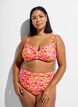 Culotte de bikini taille haute &agrave; motif, Orange, Model image number 0