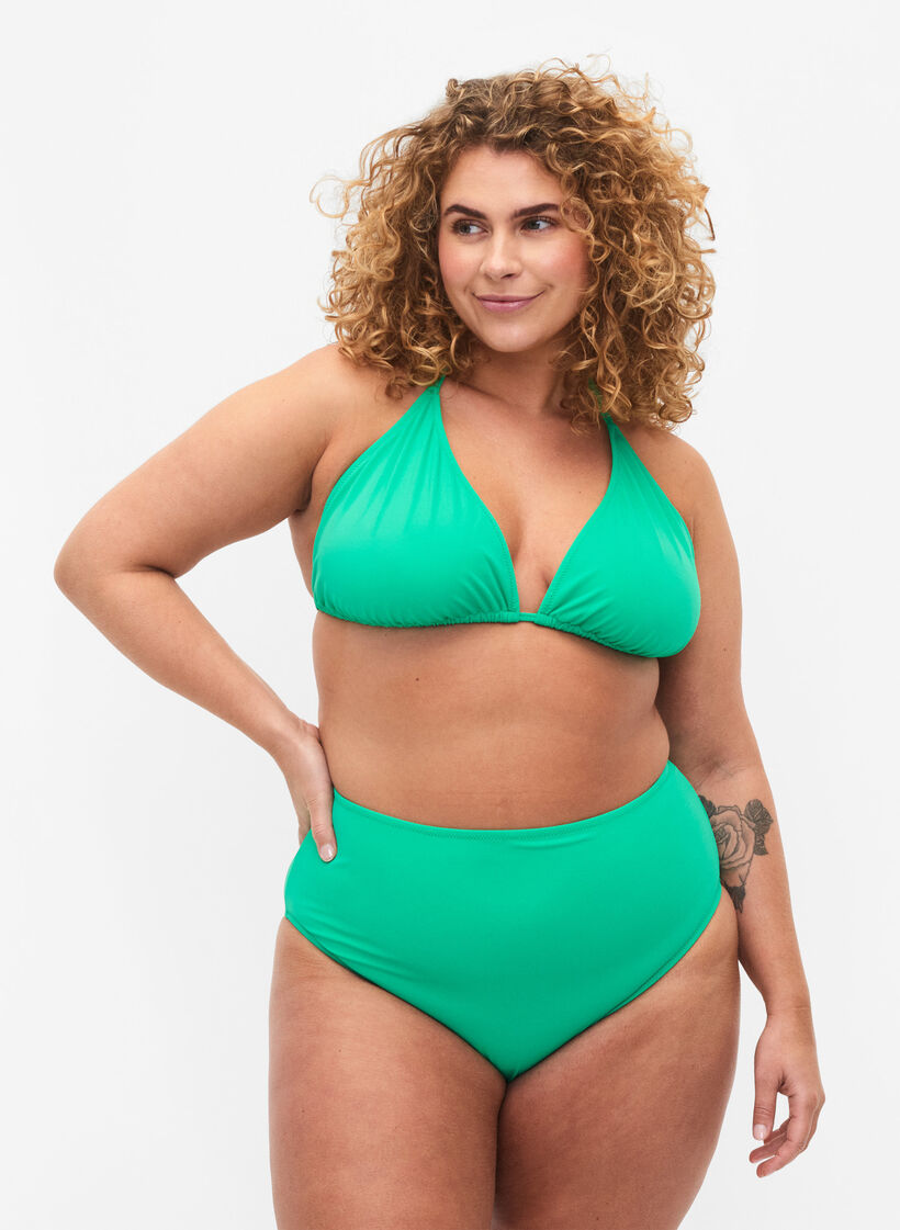 Culotte de bikini à taille haute, Vert, Model image number 0