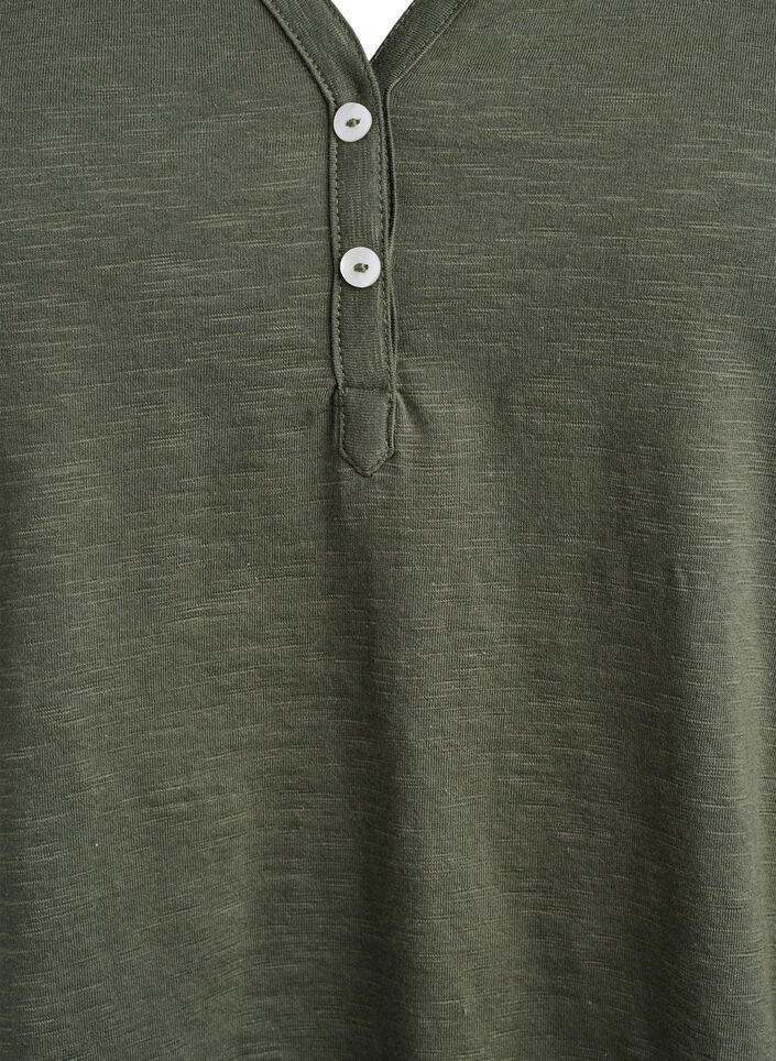 T-shirt dot&eacute; de boutons, Vert, Packshot image number 2