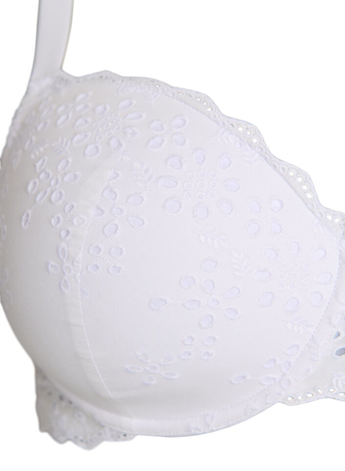 Soutien-gorge moul&eacute; avec broderie anglaise, Blanc, Packshot image number 2