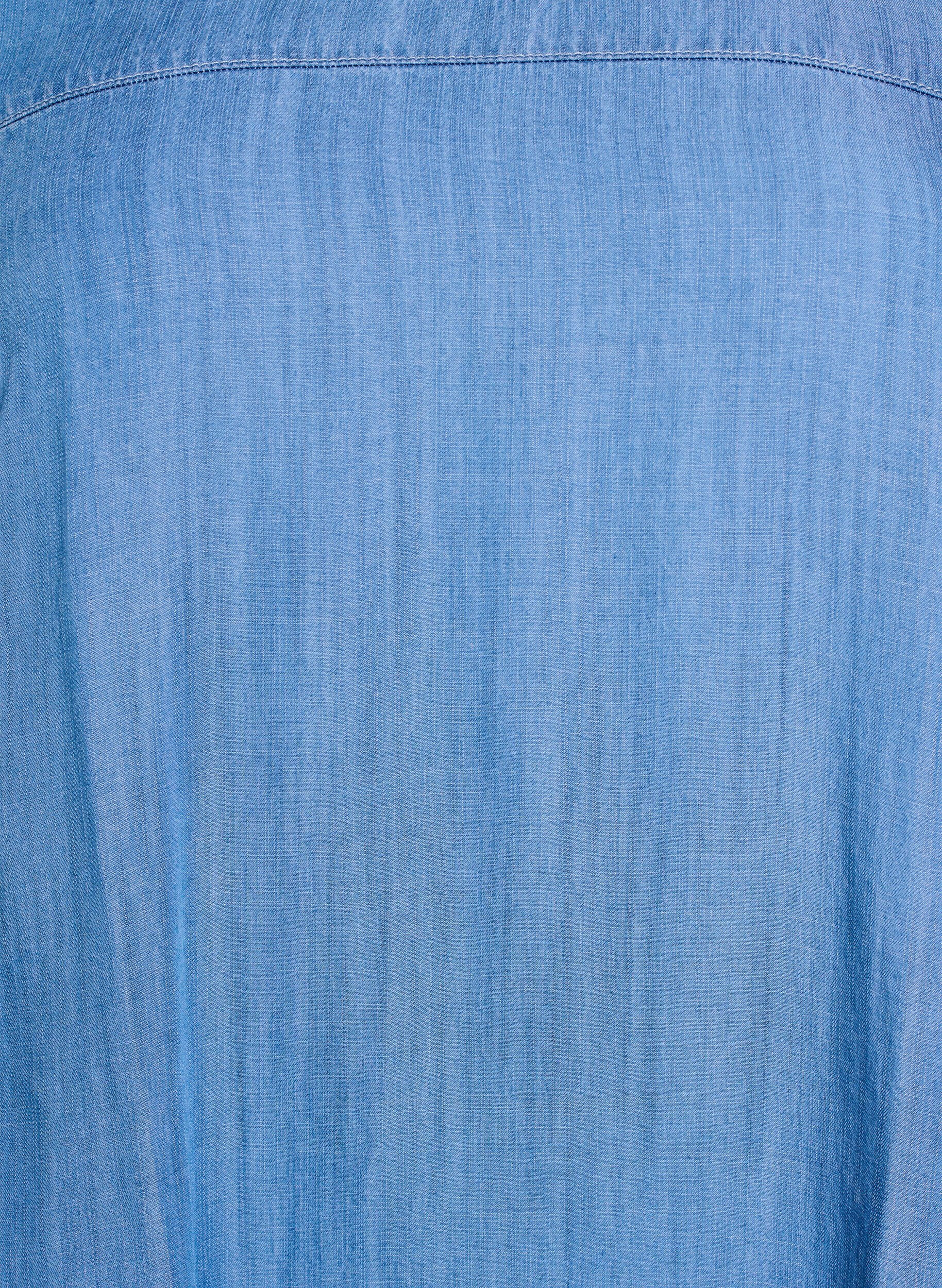 Zizzi Robe courte coupe ballon en denim de lyocell, Bleu Clair, Packshot image number 2