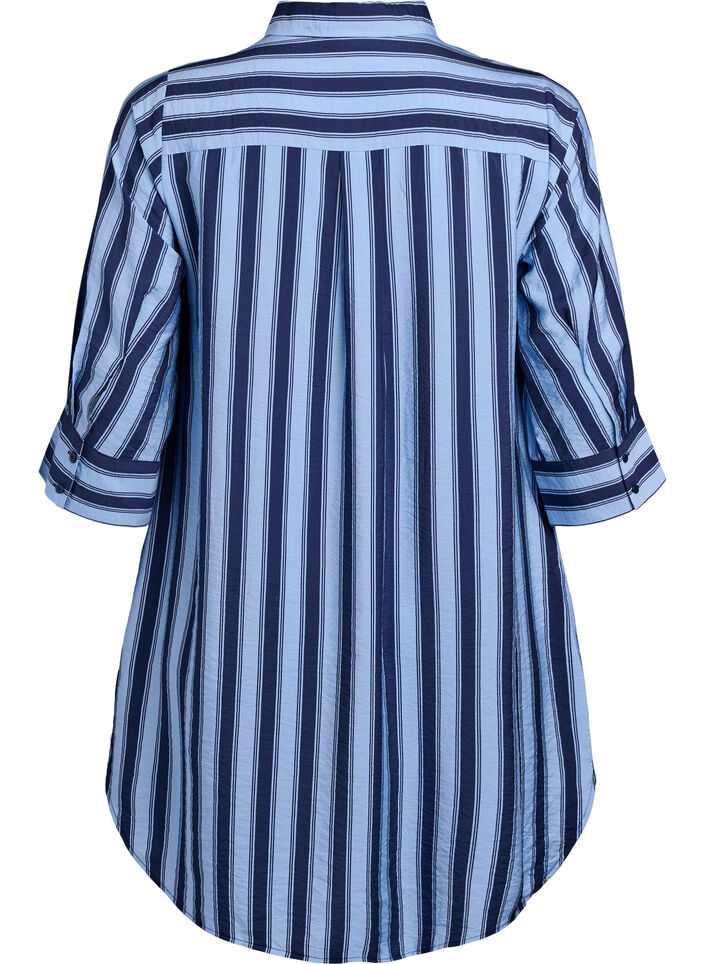 Robe courte avec col et poche poitrine, Bleu, Packshot image number 1