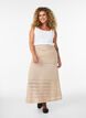 Jupe tricot&eacute;e avec broderie ajour&eacute;e, Beige, Model image number 0