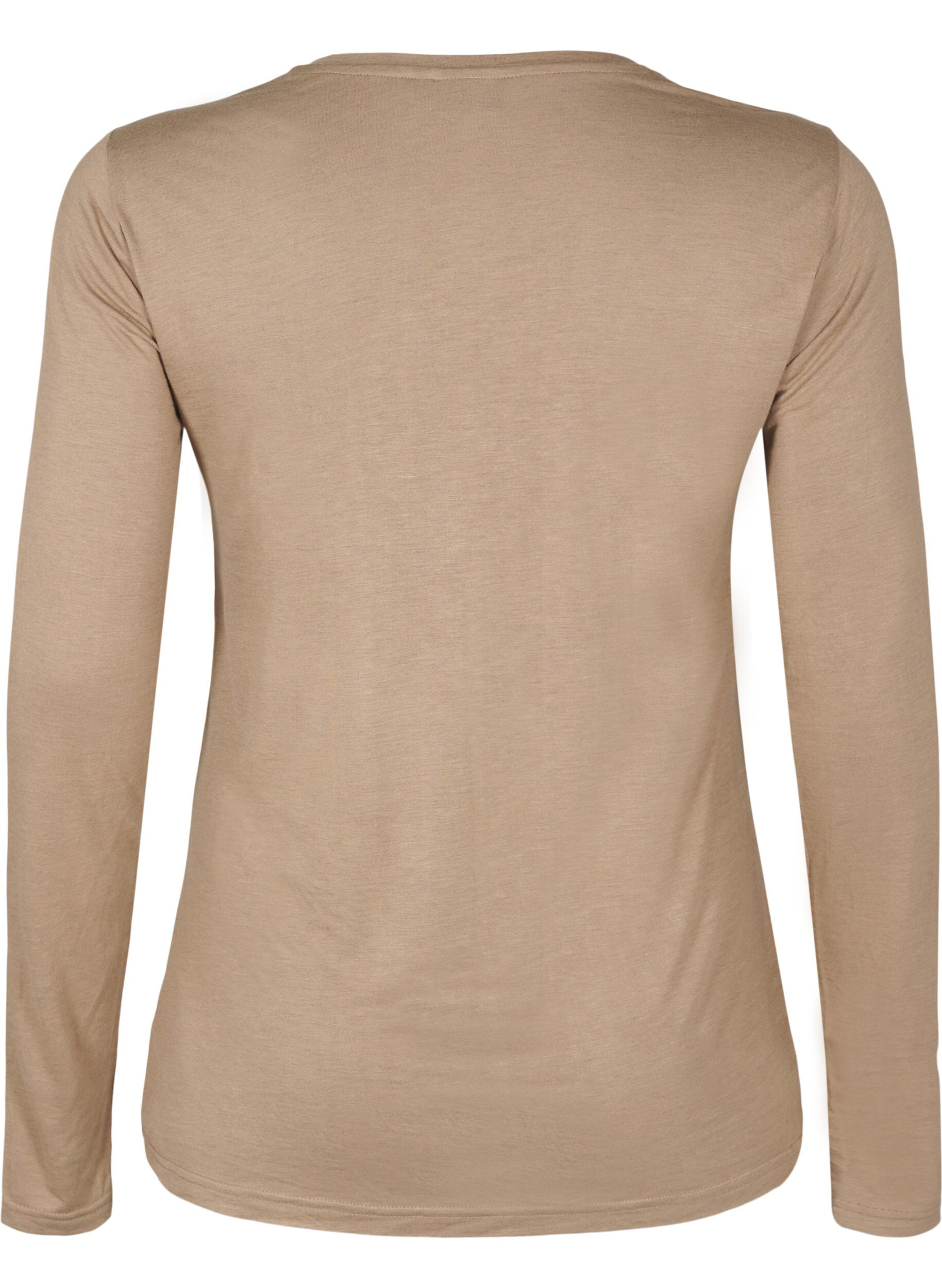 ZizziChemisier &agrave; manches longues en laine et viscose, Marron, Packshot image number 1