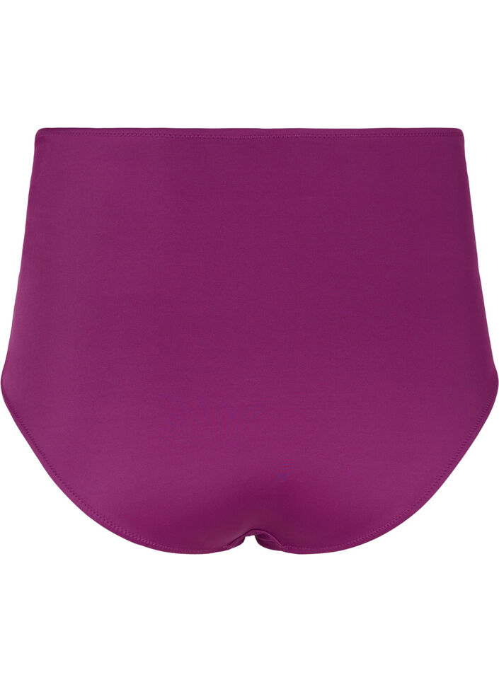 Bas de bikini taille haute avec drapage, Dark Purple, Packshot image number 1