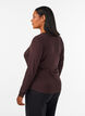 Blouse en viscose avec d&eacute;tails en dentelle et col en V, Marron, Model image number 2