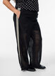 Pantalon large en dentelle avec bandes contrastantes, Noir, Model image number 0