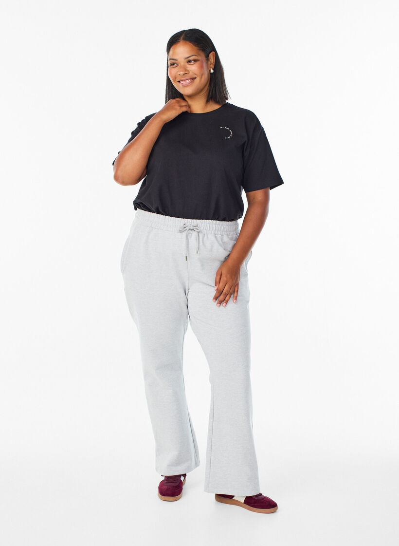 T-shirt sportif en coton bio, Noir, Model image number 1